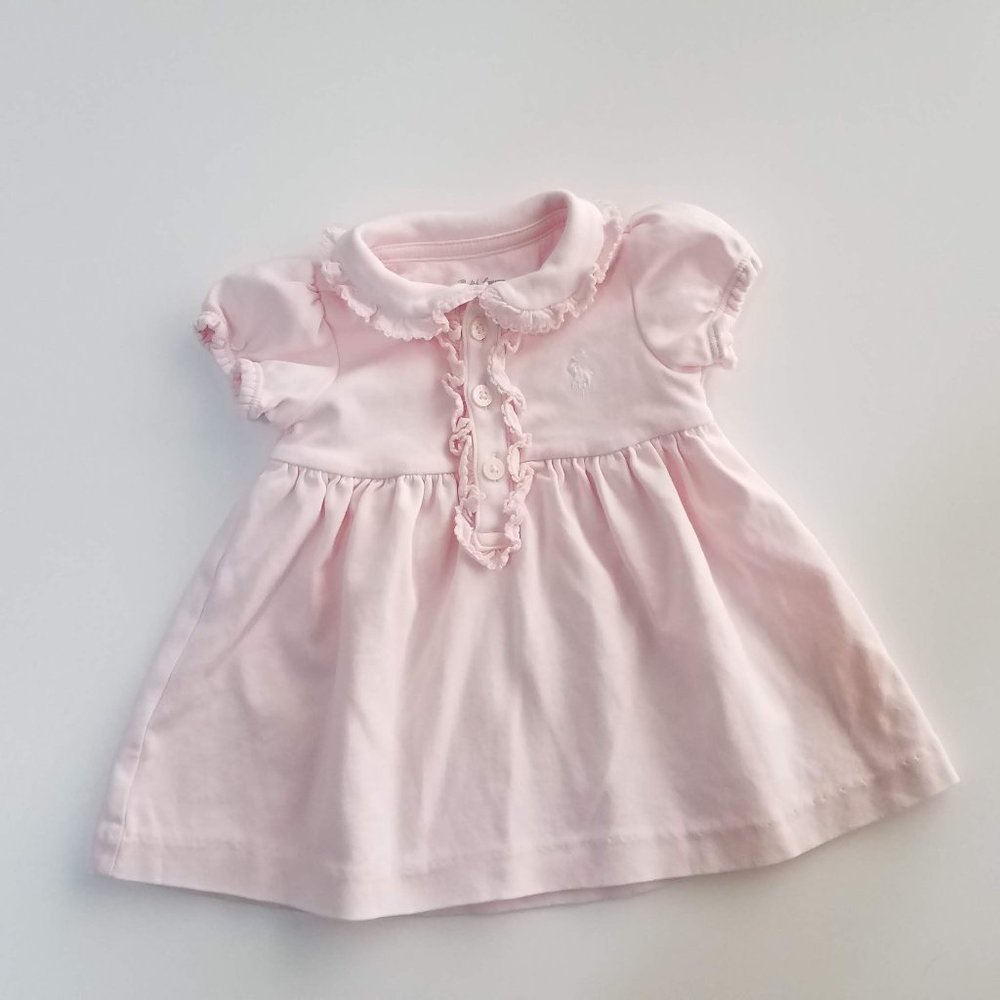 Ralph Lauren Pima Cotton Baby Dress Pink 3M